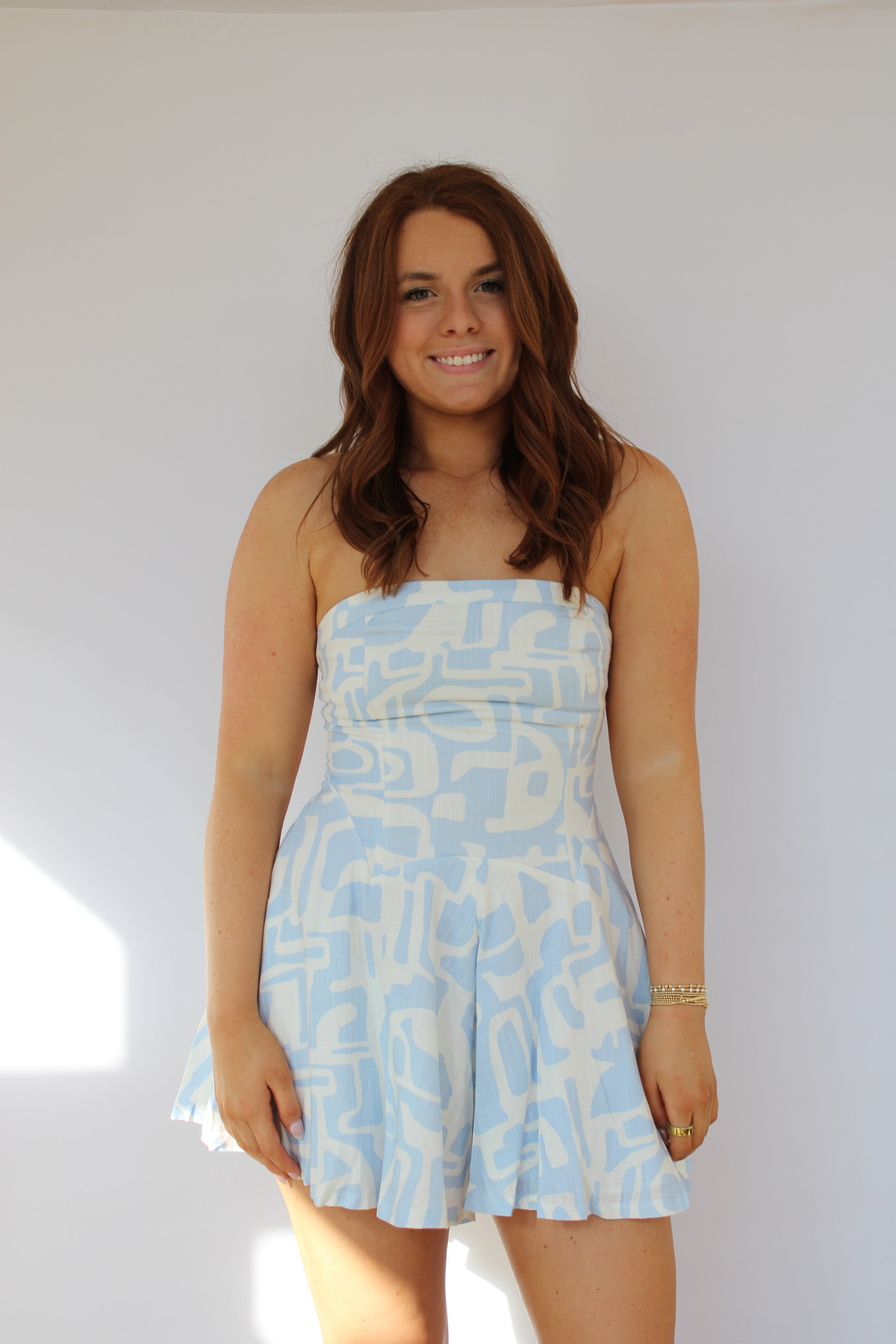 PASTEL DOLMEN OPEN BACK TIE TUBE MINI ROMPER