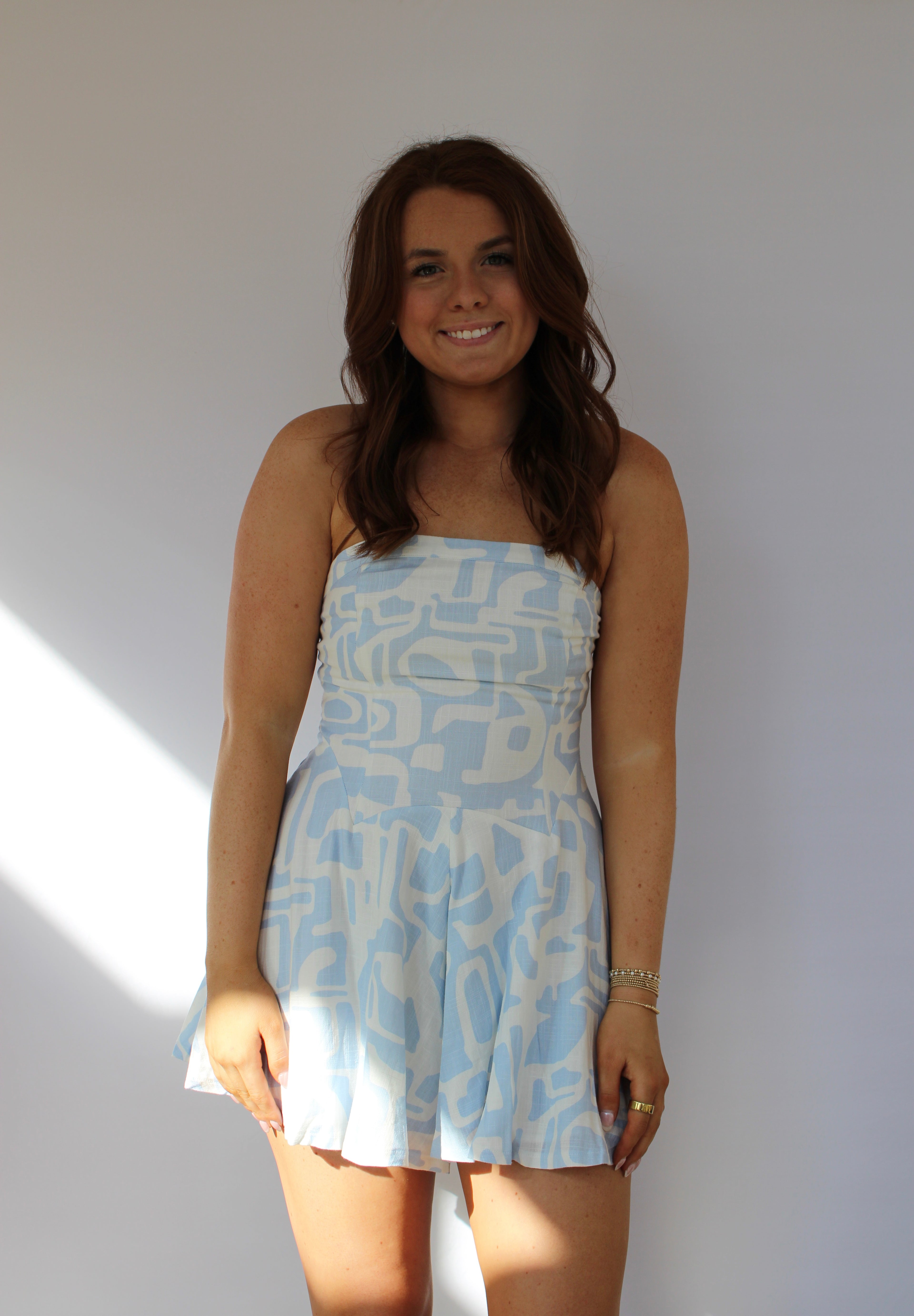 PASTEL DOLMEN OPEN BACK TIE TUBE MINI ROMPER