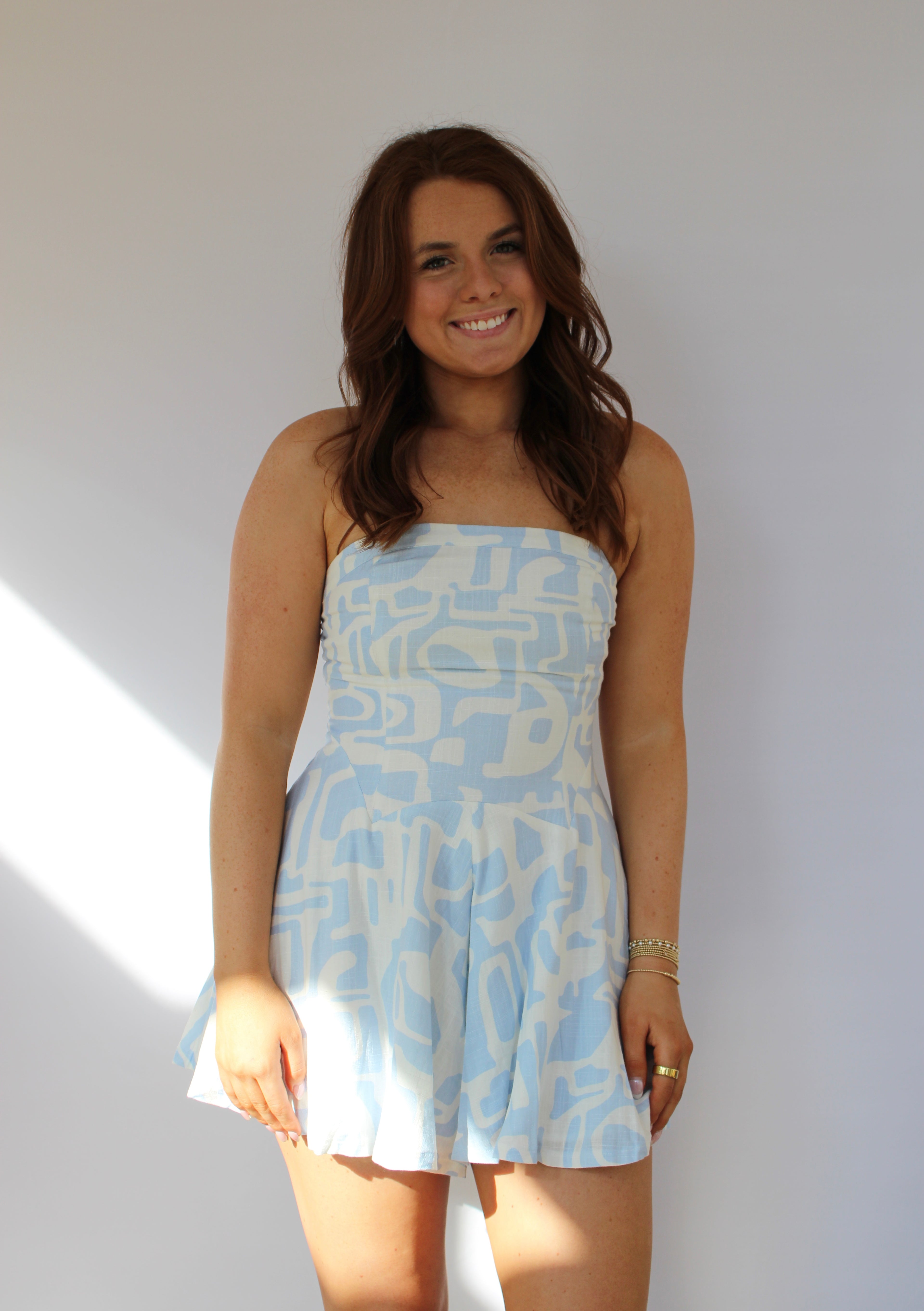 PASTEL DOLMEN OPEN BACK TIE TUBE MINI ROMPER