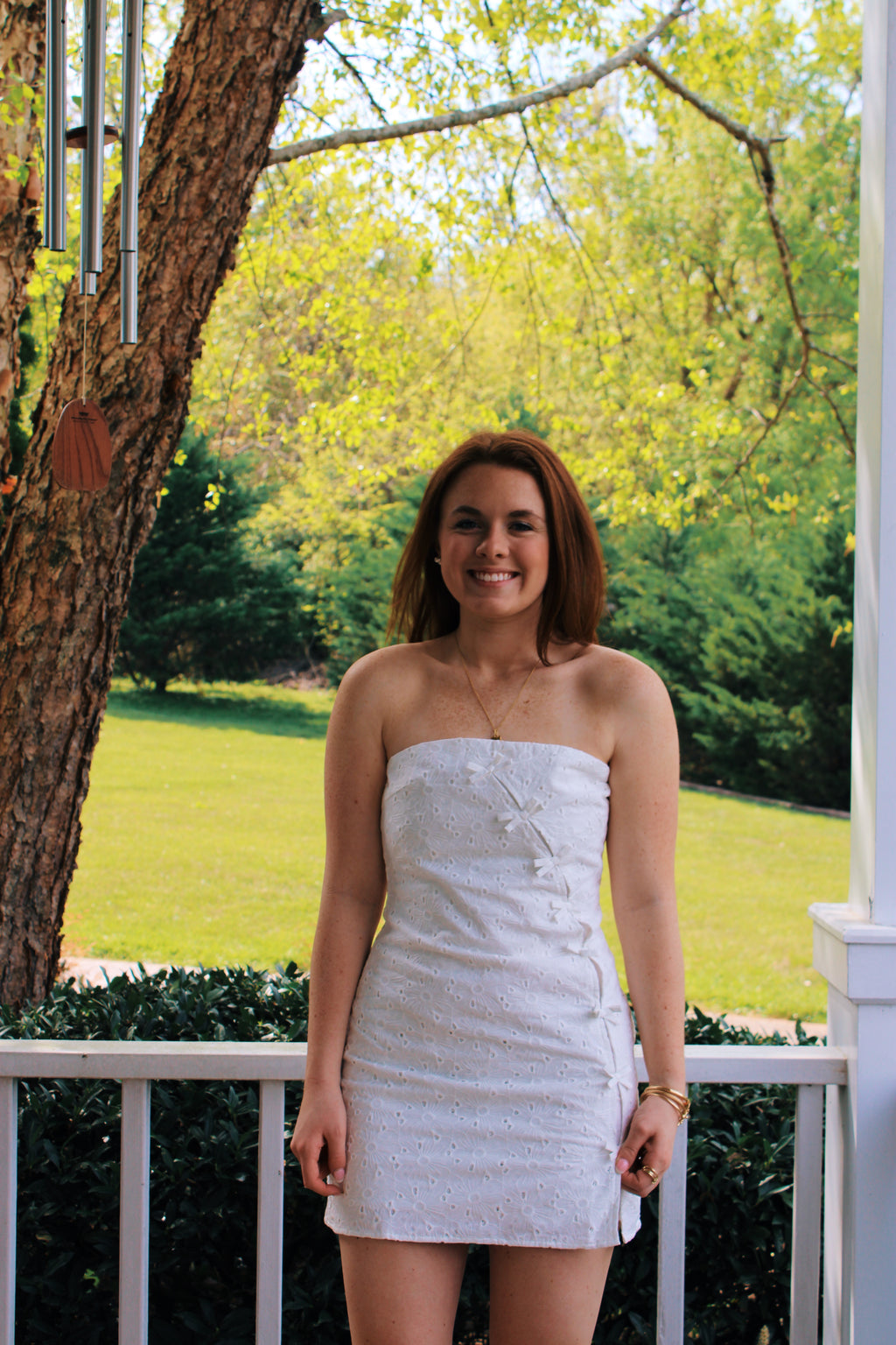 Strapless Bow Detail Mini Dress