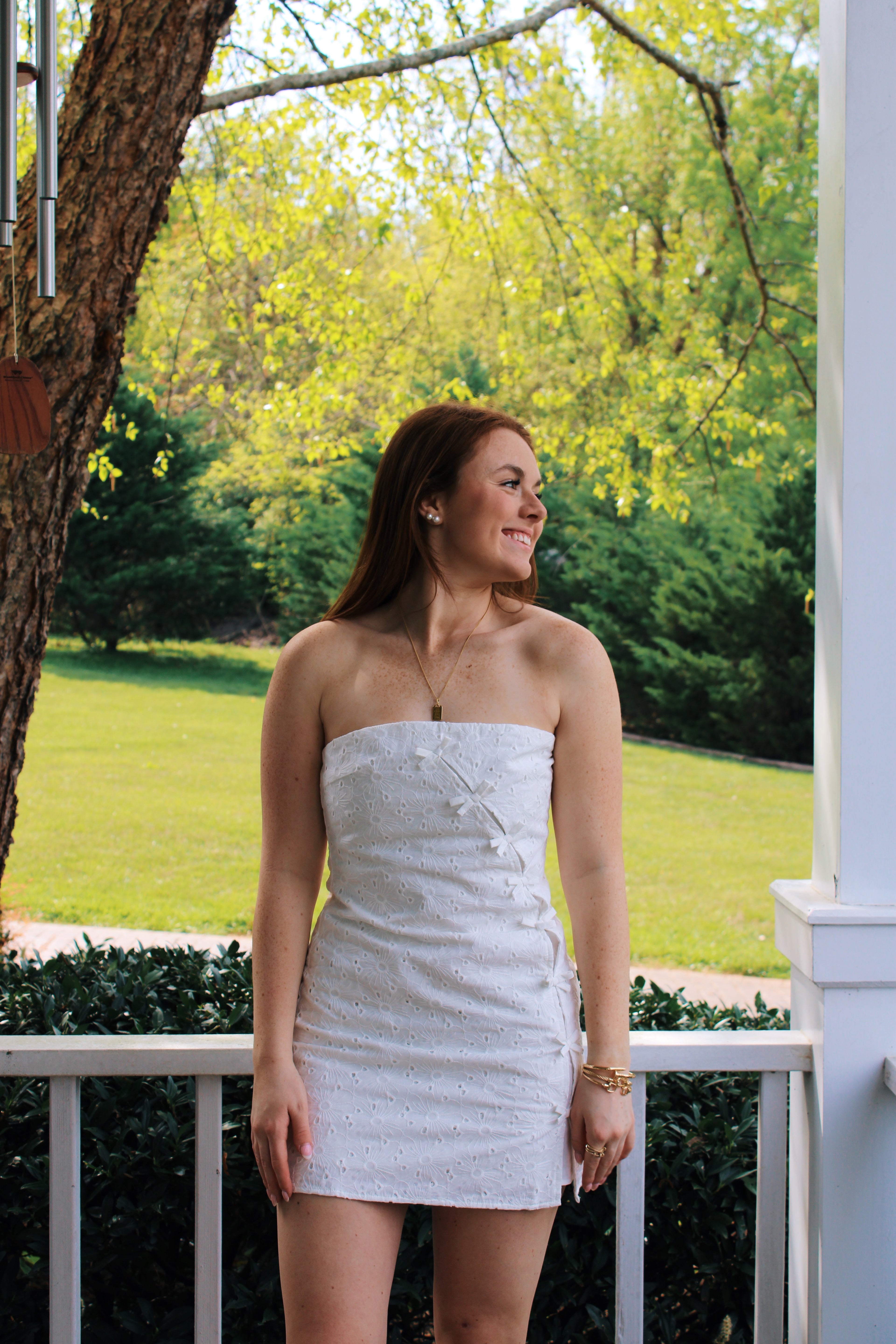 Strapless Bow Detail Mini Dress