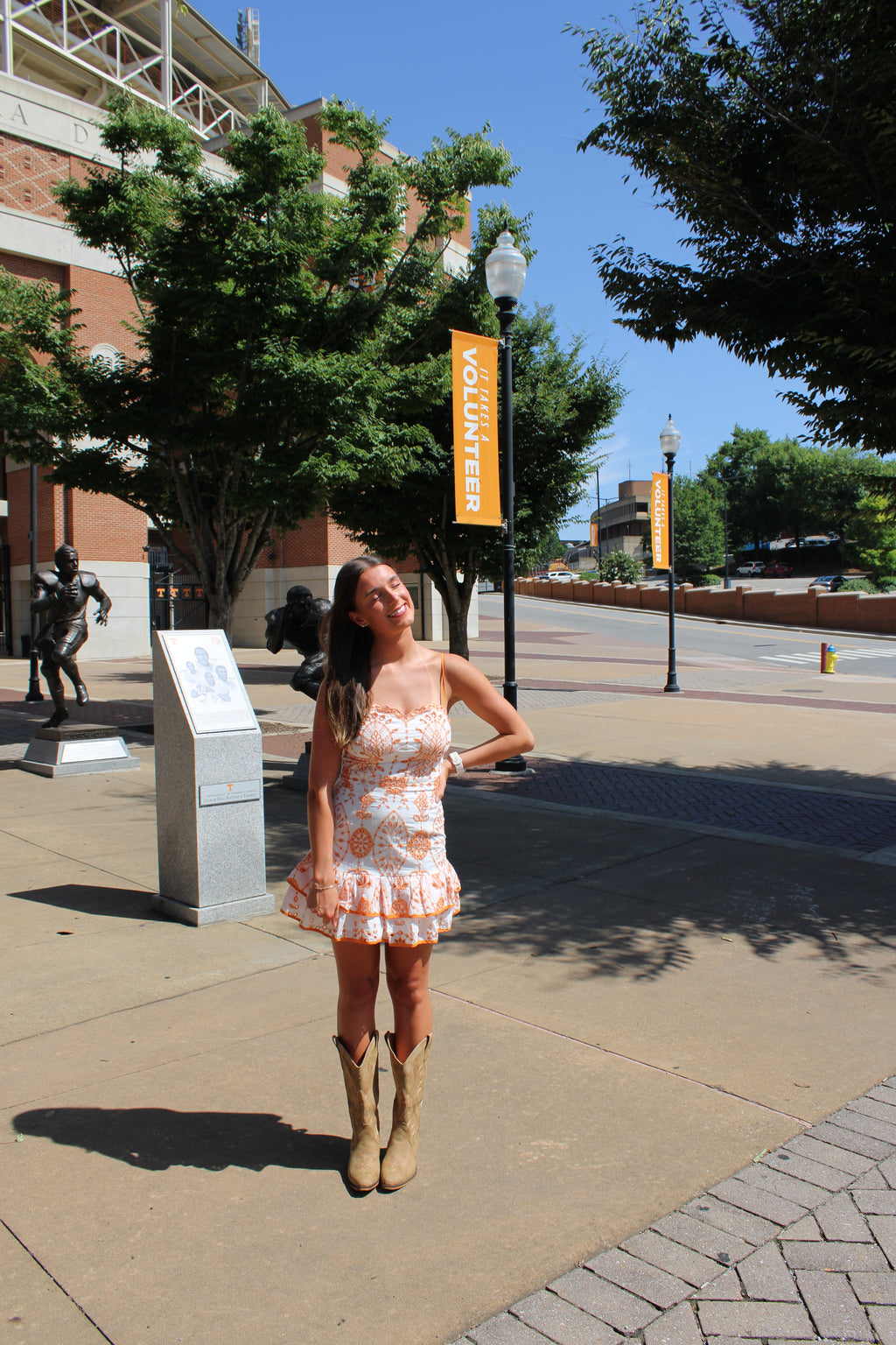 Rivera Detailed Orange Mini Dress