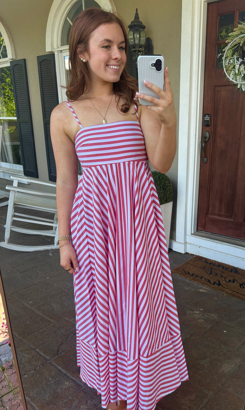 Mia Red Stripe Dress